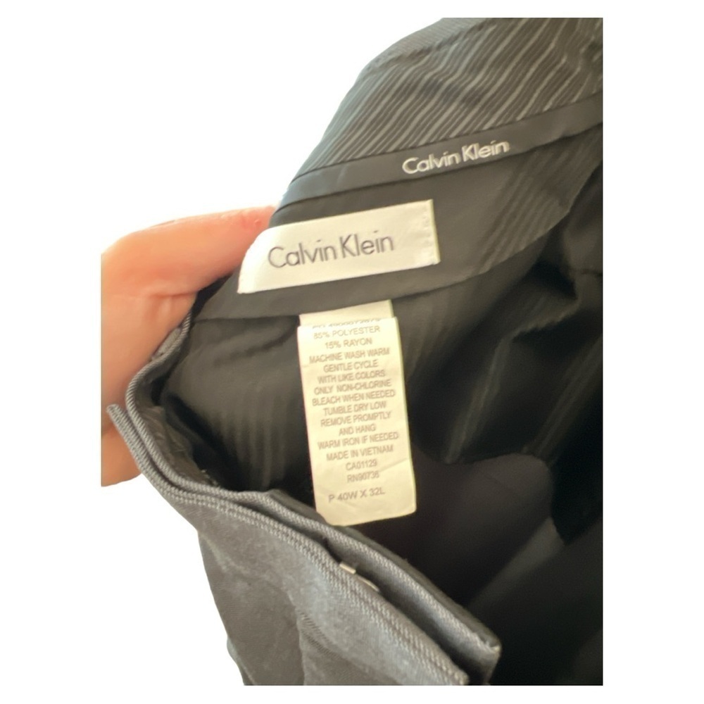 Slim Fit Heather Grey Suit Pants - Picture 5 of 6